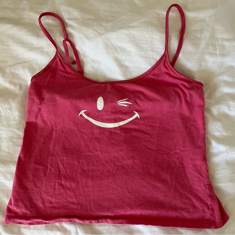 Joe boxer pink smile face tank top L